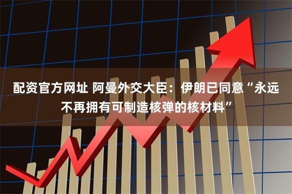 配资官方网址 阿曼外交大臣：伊朗已同意“永远不再拥有可制造核弹的核材料”